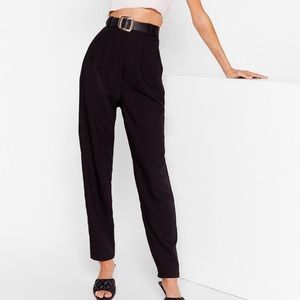 Nasty Gal High Waisted Pleated Tapered Pants